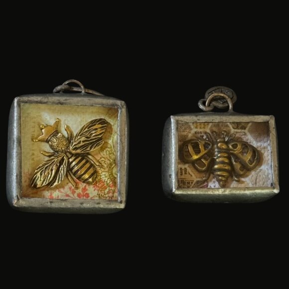 Jewel Kade Jewelry - Jewel Kade Bee Pendant Lot – 2 Double-Sided Gold Bee & Quote Charms
